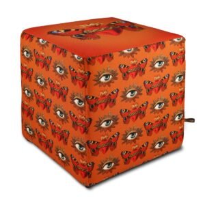 POUF D’EXTERIEUR PAPILLON ORANGE